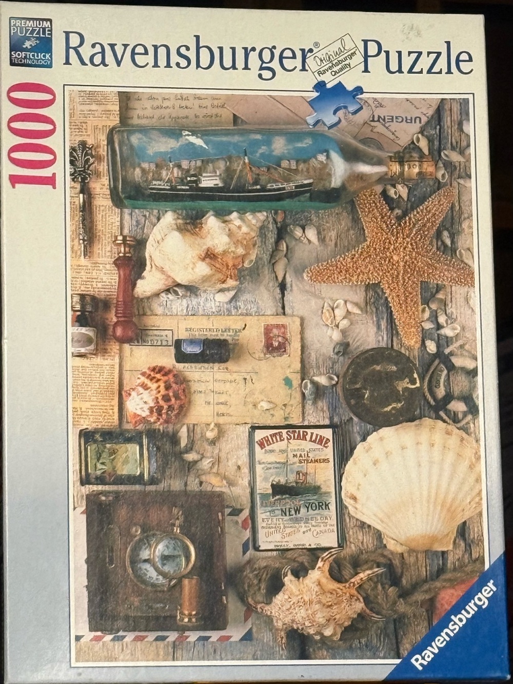 Ravensburger Nautical Seashells & Ship in Bottle Puzzle - Blue, Brown, Cream